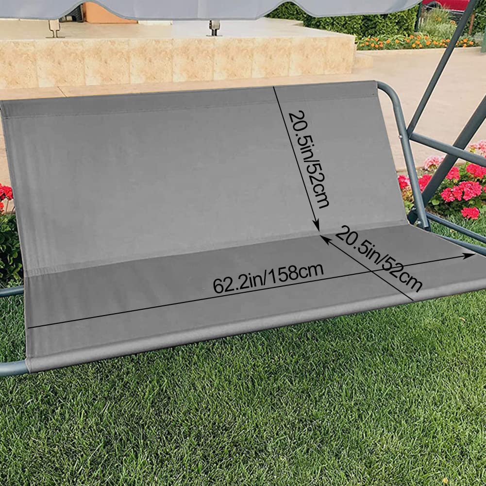 WingFly Gartensitzbezug für Schaukelstuhl, Schaukelstuhl, Sitzbezüge für Gartenschaukel, Abdeckung für Gartenstuhl, 2-/3-Sitzer (Grau, 158 x 52 x 52 cm)