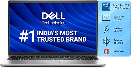 15 Laptop, 14th Gen Intel Core 3 100U Processor, 8GB, 512GB, Intel UHD Graphics Graphics, 15.6" FHD 120Hz IPS 250 nit Display, 12 Months Mcafee, Win 11 + Office H&S 2024, Platinum Silver, 1.63kg