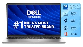 Dell 15 (Renewed) Laptop, 14th Gen Intel Core i3/Core 3 100U Processor, 4GB, 512GB, Intel UHD Graphics, 15.6" FHD IPS 250nit Display, 12m Mcafee, Win 11 + MSO'24, Platinum Silver, 1.63kg