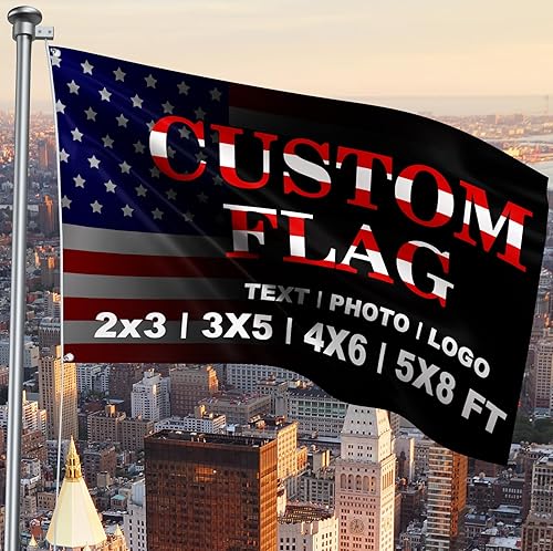Miniatura 1 de Bandera personalizada de 2 x 3 pies de doble cara  Banderas personalizadas para exteriores  Diseña tu propio logotipo, imagen, texto fotográfico,