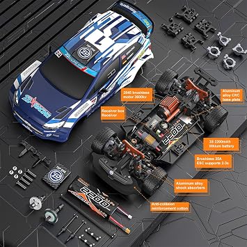 ZD Racing RX12 1/12 Scale RC Brushless Rally Car, 2.4G 4WD 55KM/H High Speed Remote Control Cars for Adults, Trendy RC Car Christmas Birthday Gifts Toy (Red)