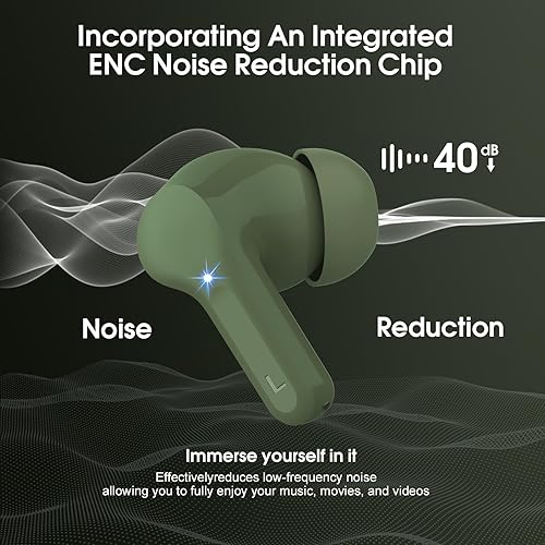 Miniatura 4 de Wireless Earbuds, Bluetooth 5.4 Headphones HiFi Stereo, Bluetooth Earbuds with ENC Noise Cancelling Mic, IP7 Waterproof in Ear Earphones, 48H, LED