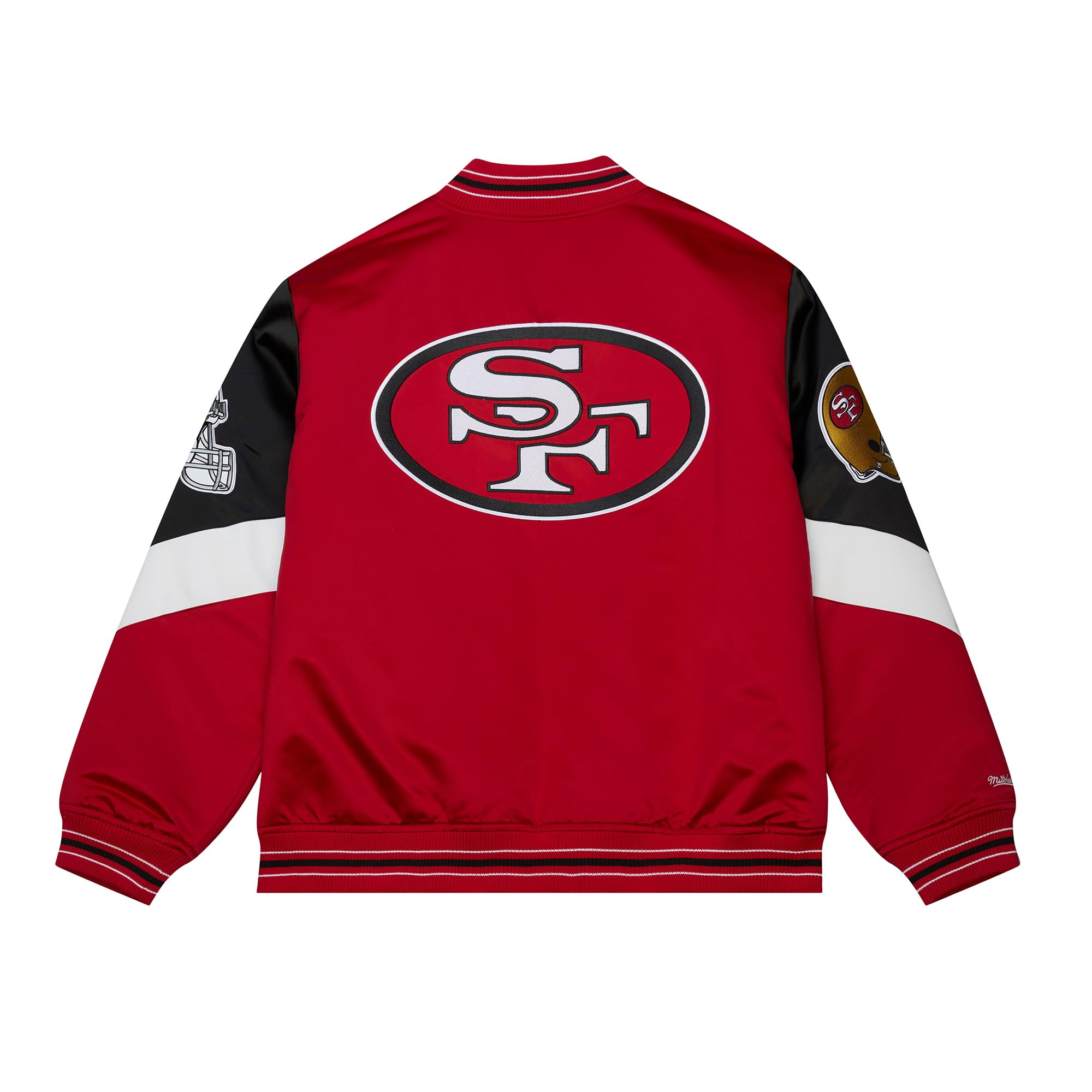 Mitchell & Ness Throw it Back Heavyweight Vintage Satin Jacket NFL Cremallera Completa Logo Bordado Hombres Mujeres Niños Unisex Primavera Verano Otoño Invierno