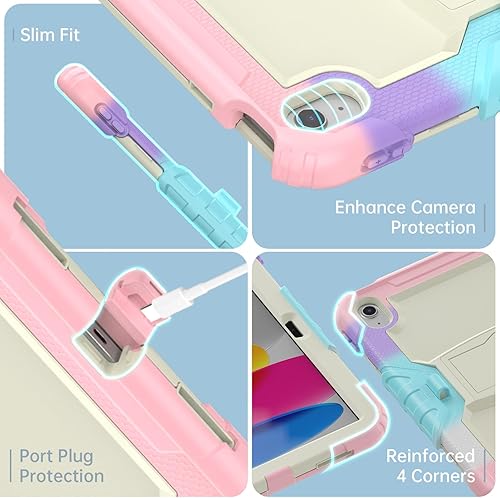 Miniatura 10 de Timecity Funda para iPad de 10.9 pulgadas (modelo 20232022) con protector de pantalla, soporte plegable, funda protectora resistente a prueba de