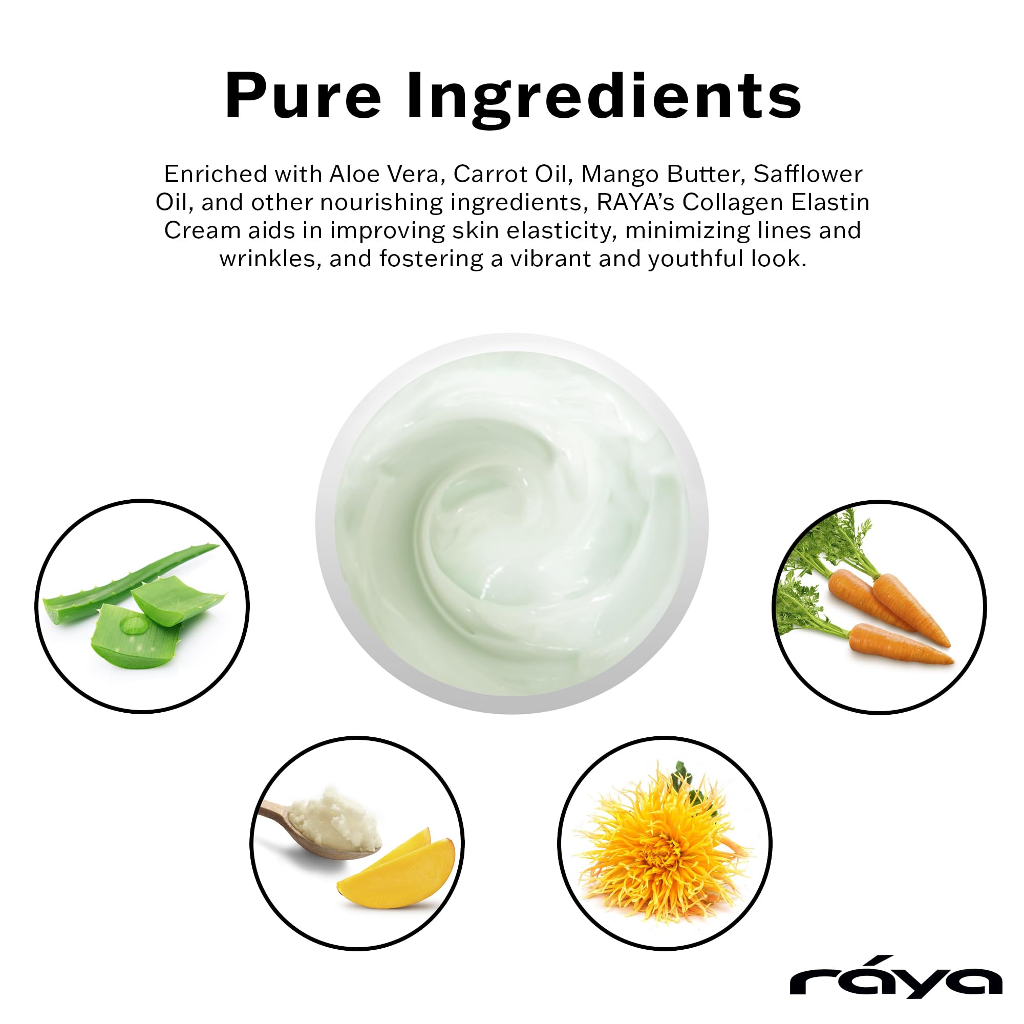 Raya Collagen-Elastin Cream 401 Face Cream for Dry Skin, 2 Oz