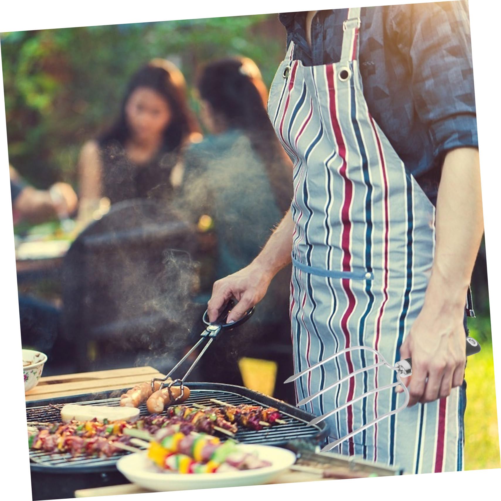 BESPORTBLE 3pezzi Forchetta Da Barbecue Acciaio Inossidabile Strumento Bbq Multiuso Per Grigliate Con Manico Perfetta Per Pesce e Verdure