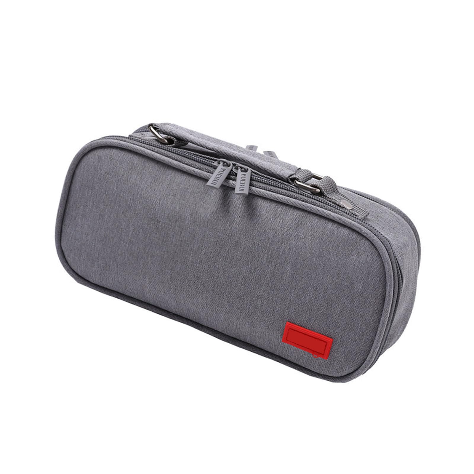 Jazuaiao Capacity Pen Case with Handle 5 Section Canvas Pencil Case Large Pencil Pouches Travel Cosmetic Bag 24x8.5x11cm Canvas Bag