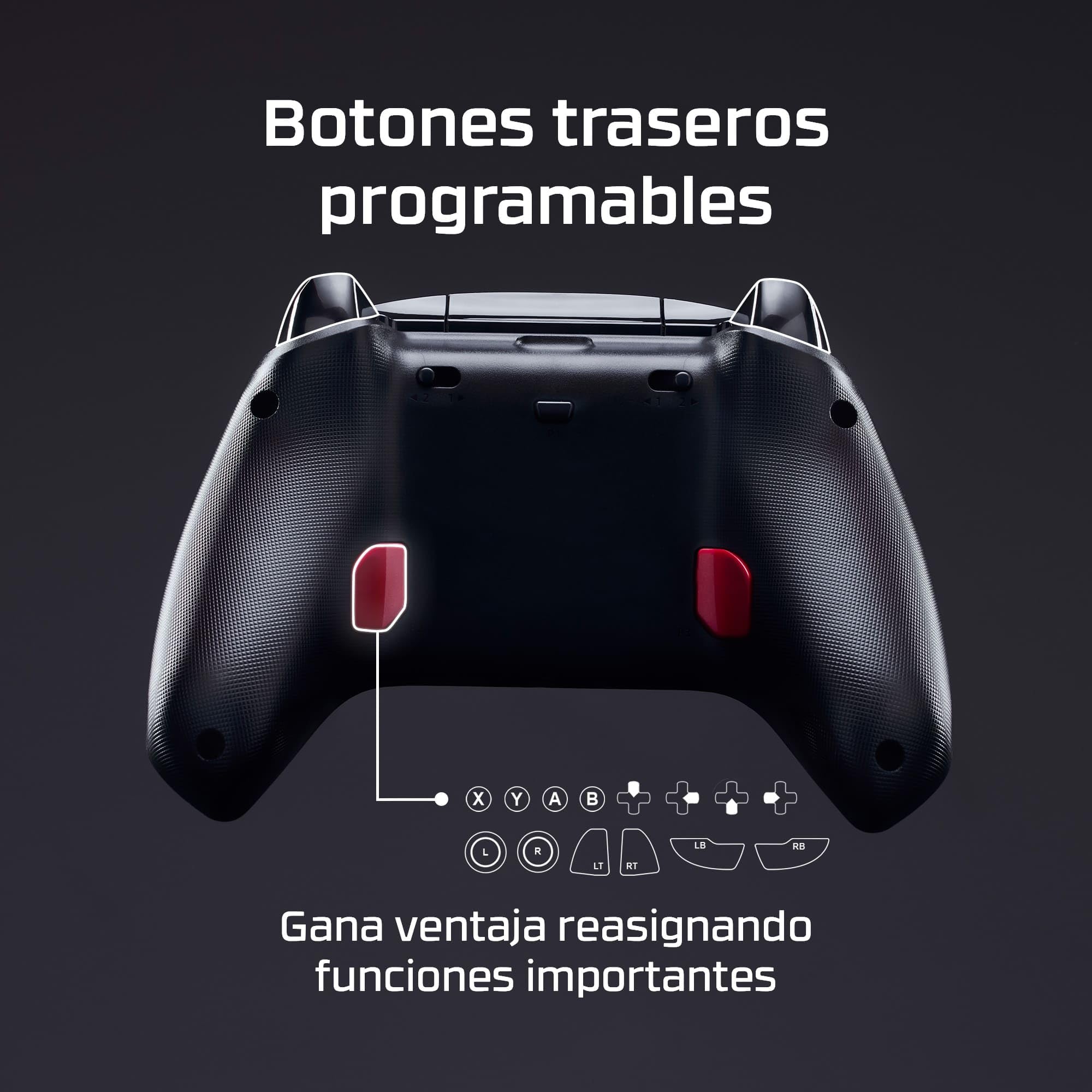 HyperX Clutch Gladiate mando para Xbox con cable, Botones programables, Conector de Audio de 3.5 mm, Licencia Oficial, Negro