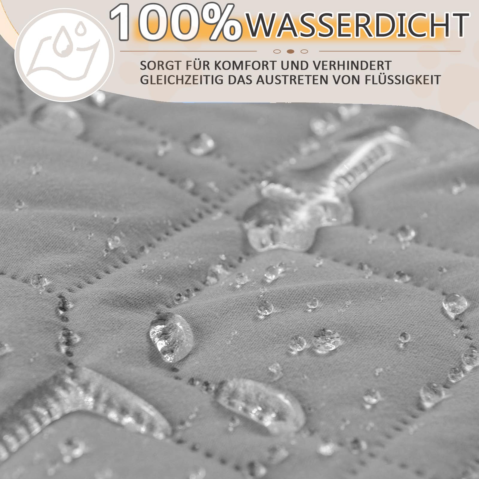 100% wasserdichte Hundedecke-Beidseitig verfügbar und weich Hundematte für großeund kleine Hunde,Schutz für Sofa & Bett& Auto - in der Waschmaschine waschbar (Grau, 137 * 208CM)