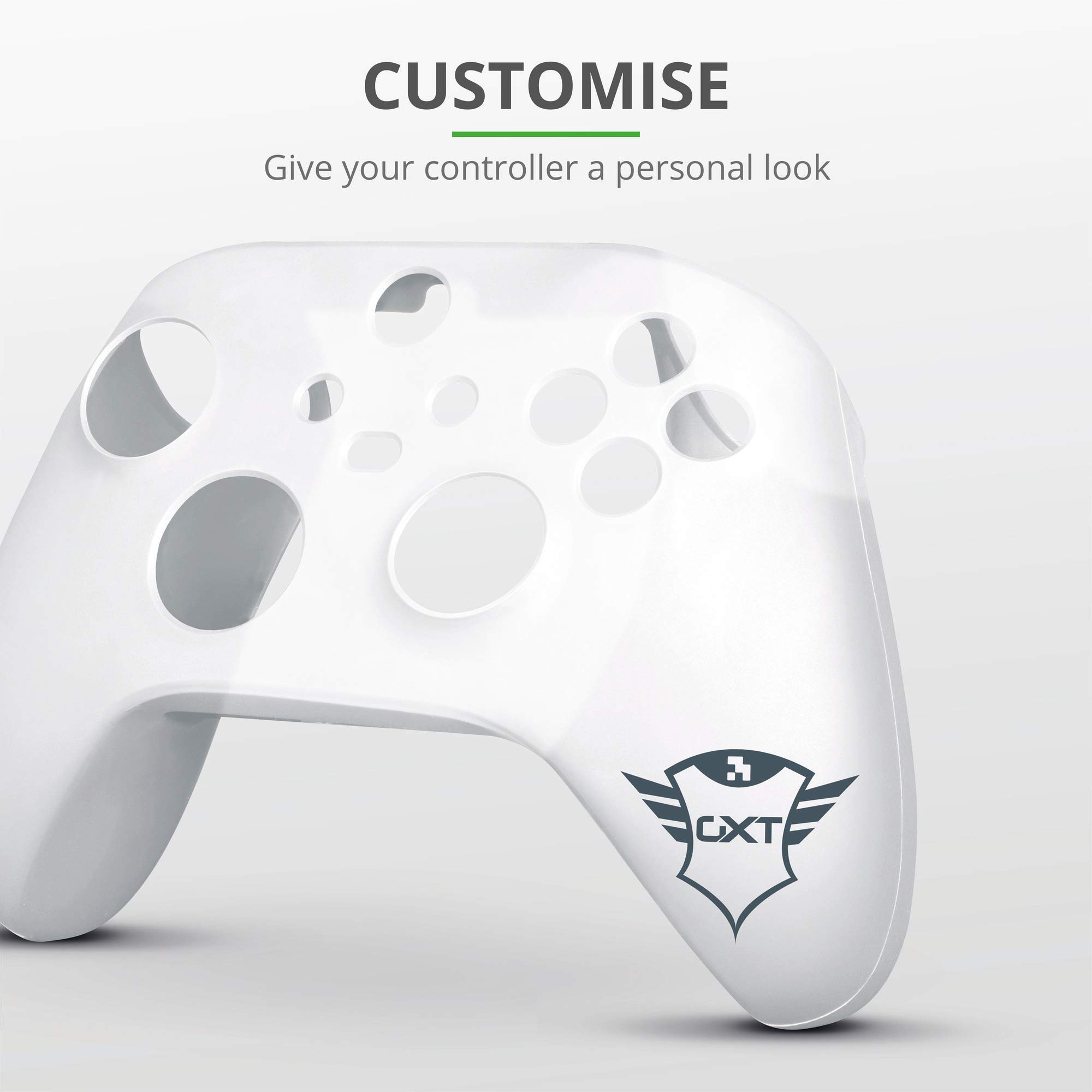 Trust Gaming GXT 749 Cover Skin per Xbox Series X Controller, Custodia Antiscivolo per Xbox Controller, Silicone Gomma Protettiva Joystick Case Accessori Xbox Series S - Transparente