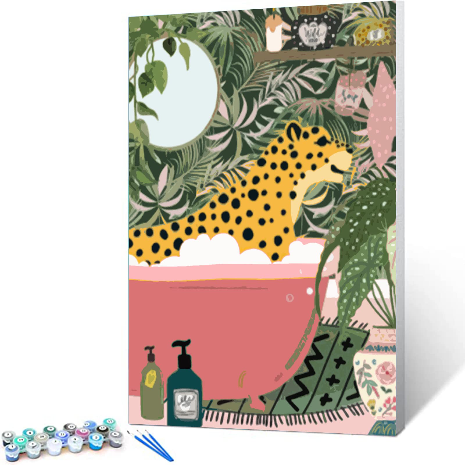 Tucocoo Leopard DIY Paint by Numbers for Adults Bathroom Animal DIY ...