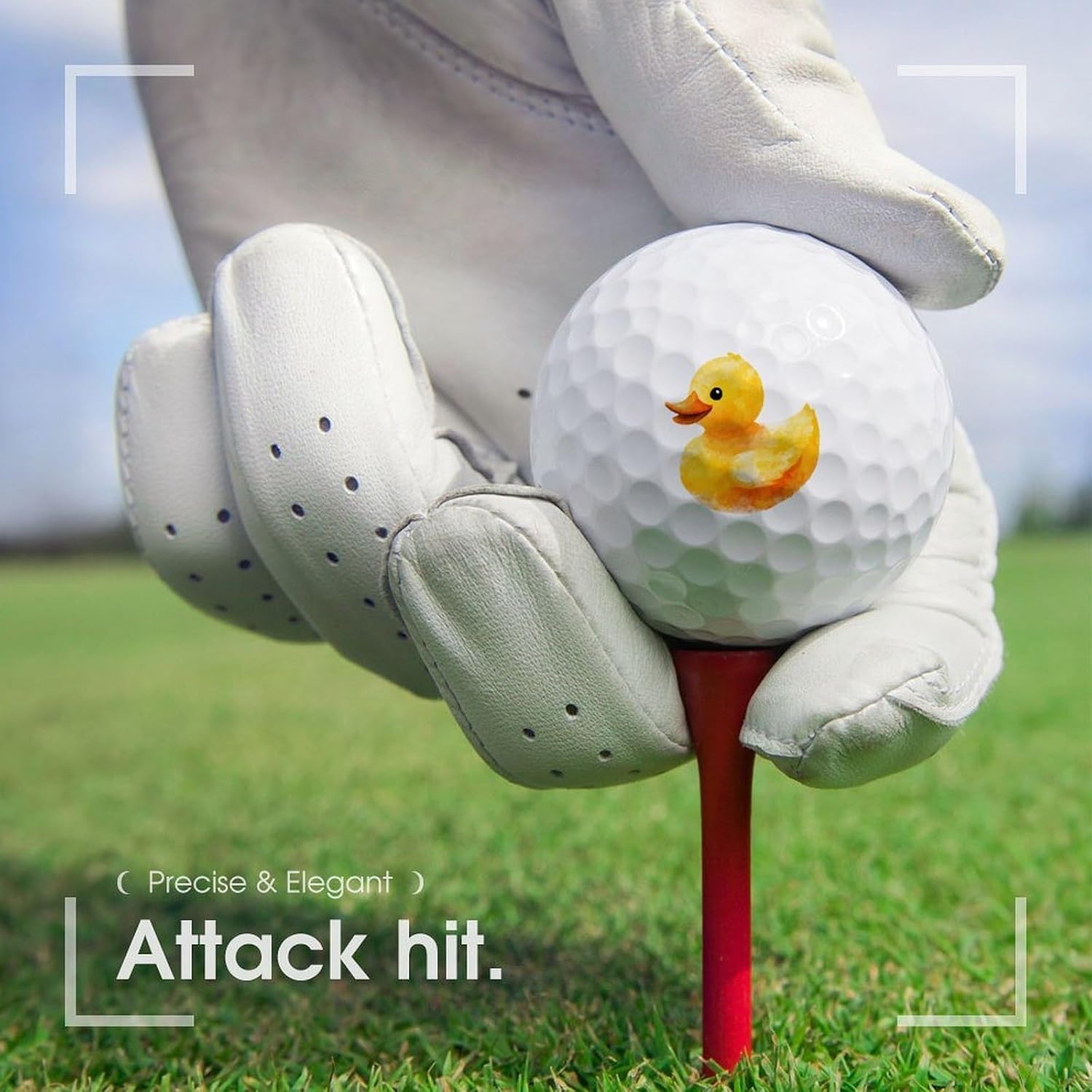 Watercolor Yellow Duck Rubber Golf Balls Practice Ball Elastic for Training Backyard