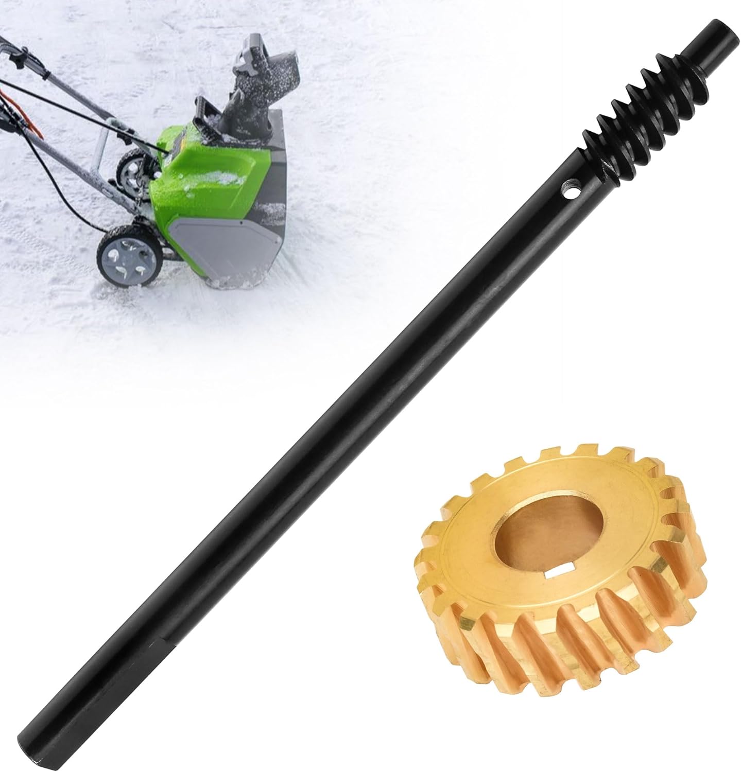 917-04126 Worm Shaft, Replace 717-04126 - Compatible with MTD Cub Cadet Craftsman Troy-Bilt 90026C 728TDE 728 600C 60024PC 10528PC Model + 917-04861 Worm Gear