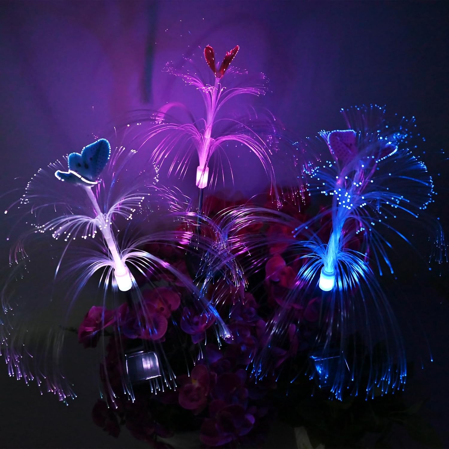 undreem 3 Packs Butterfly Solar Lights Outdoor Garden Decoration