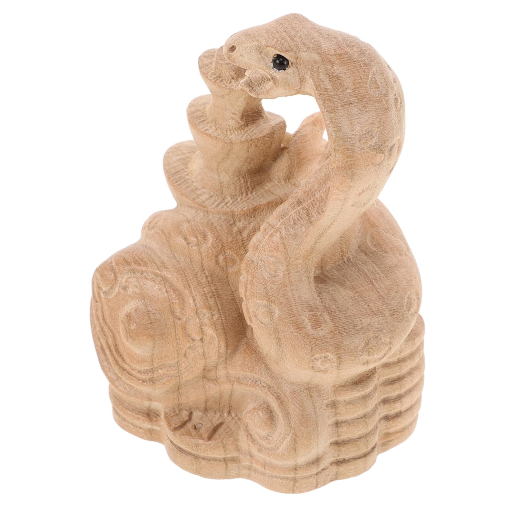 Amazon.co.jp: Yardwe 木製 蛇の像 未塗装 木彫り 工芸品 十二支 風水