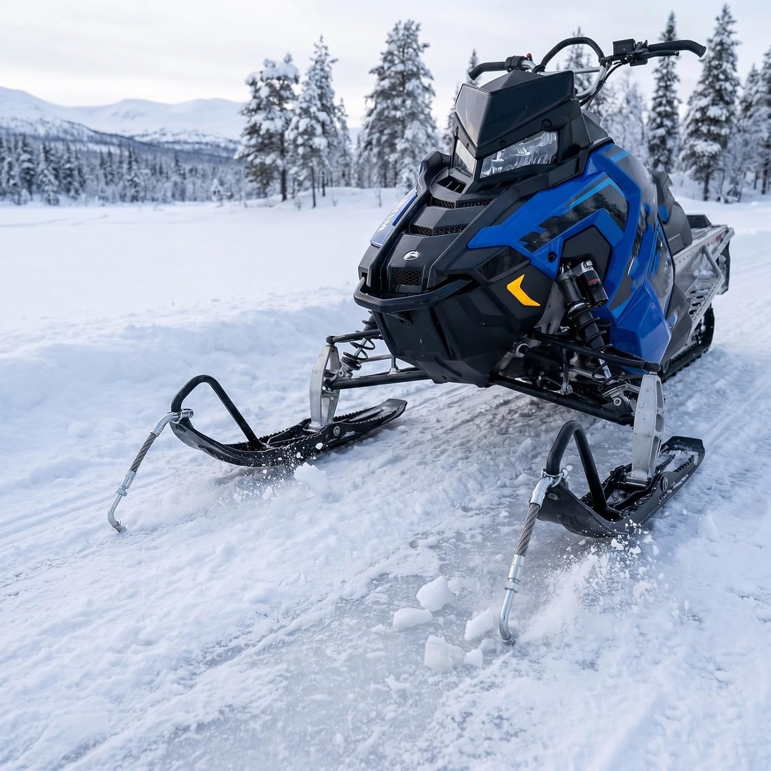 Toddmomy 1 Pair Ice Scrapers for Snowmobiles - Rail Mounted Steel Snowmobile Scratchers - Easy Installation - Replacement Hardware for Undercarriage Cooling On Trails