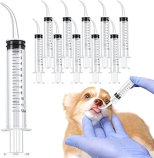 12 Pieces Pet Feeding Syringes 12 ml Syringe for Liquid Baby Bird Feeding Syringe Kitten Feeder for Small Dogs Cats Puppy ...