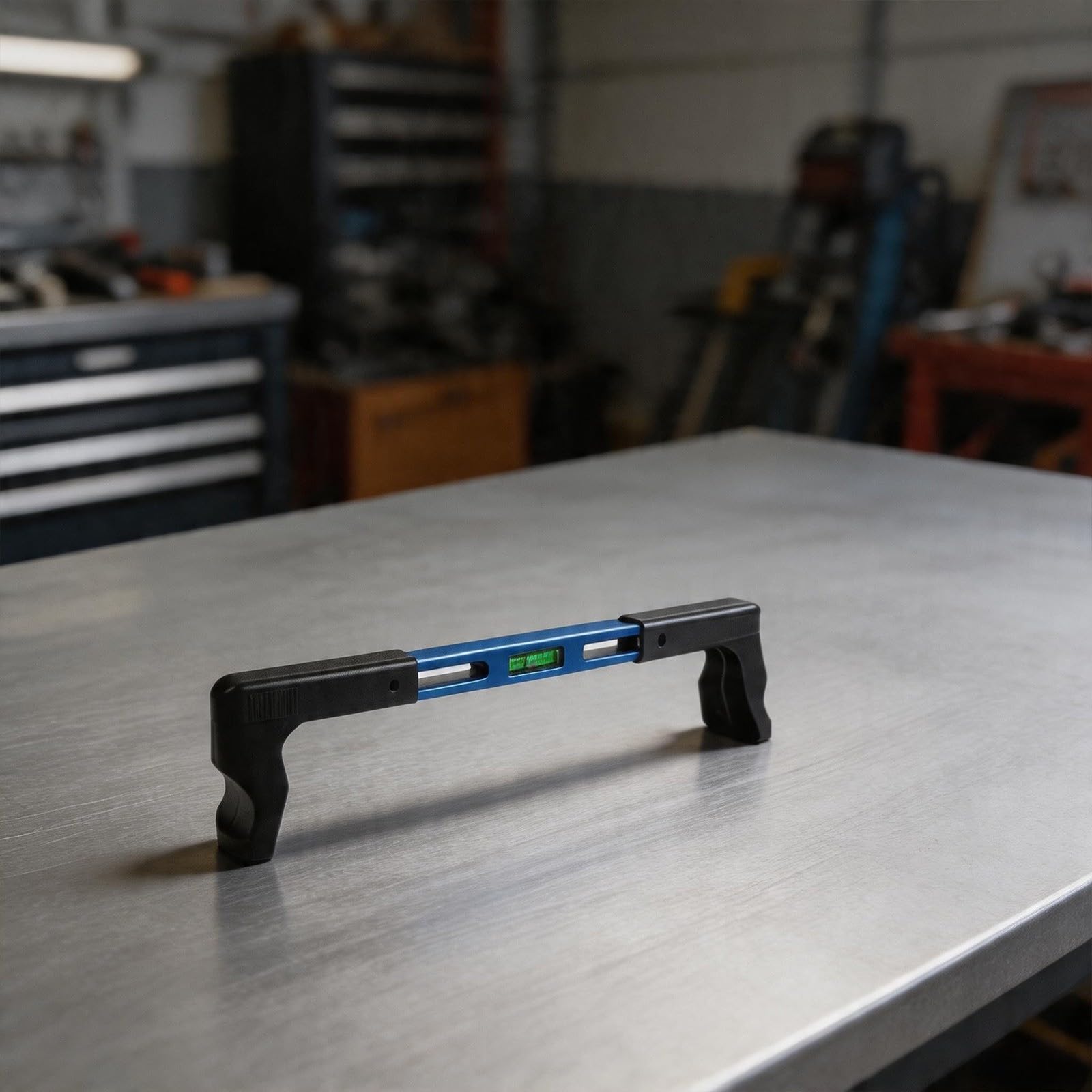 Strumento di allineamento del volante per uso professionale con display accurato del livello e robusta struttura in metallo e ABS