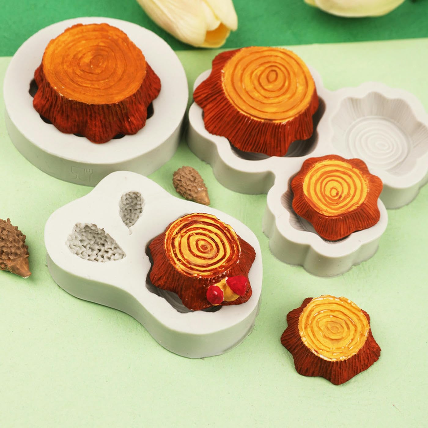 お値下げ　シリコンモールド　切り株　ハリネズミ　製菓　ケーキ　粘土　キャンドル Amazon.co.jp: シリコンモールド 立体ハリネズミの切り株の切り株
