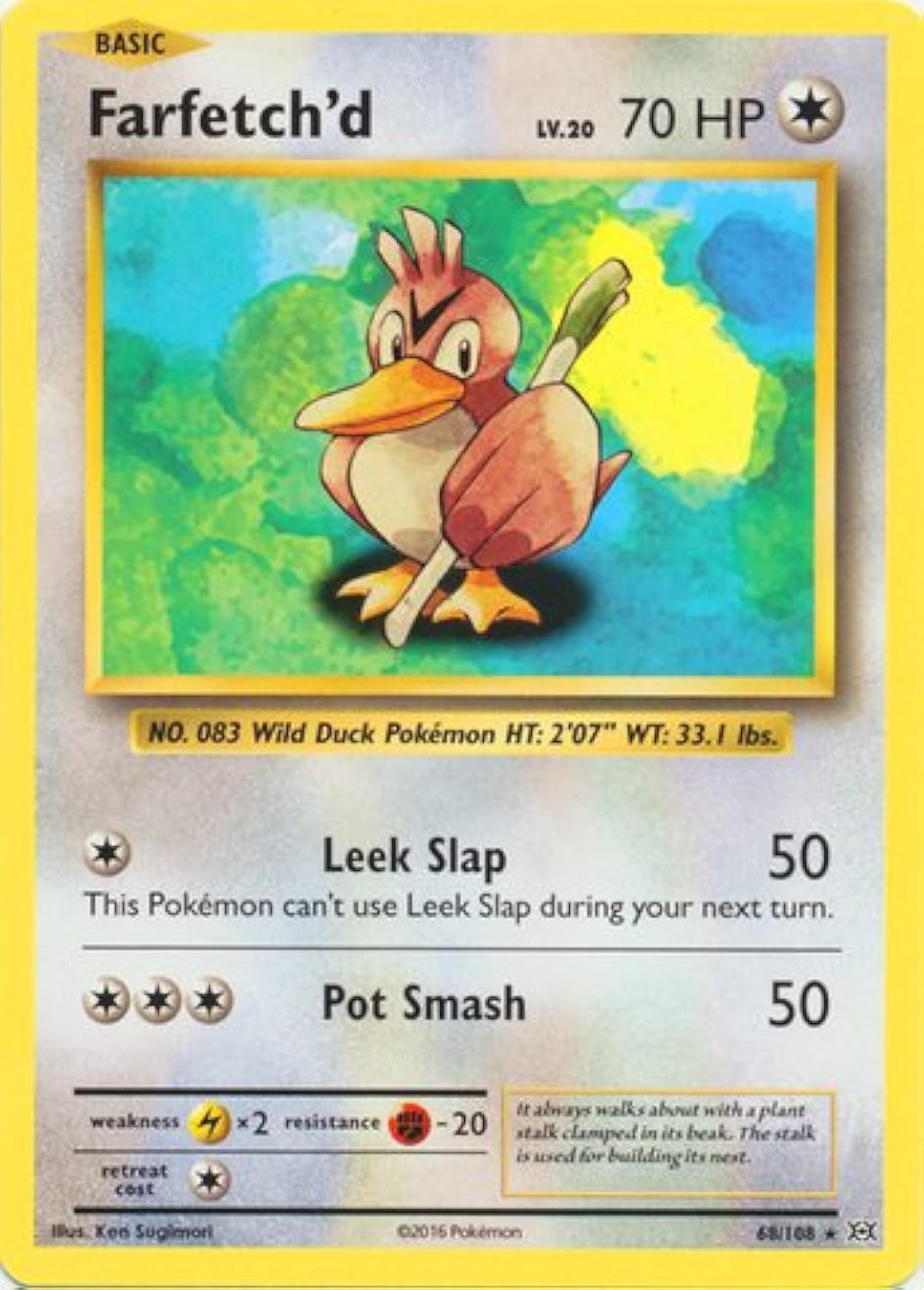 Amazon.com: Pokemon - Farfetch39;d (68/108) - XY Evolutions : Toys