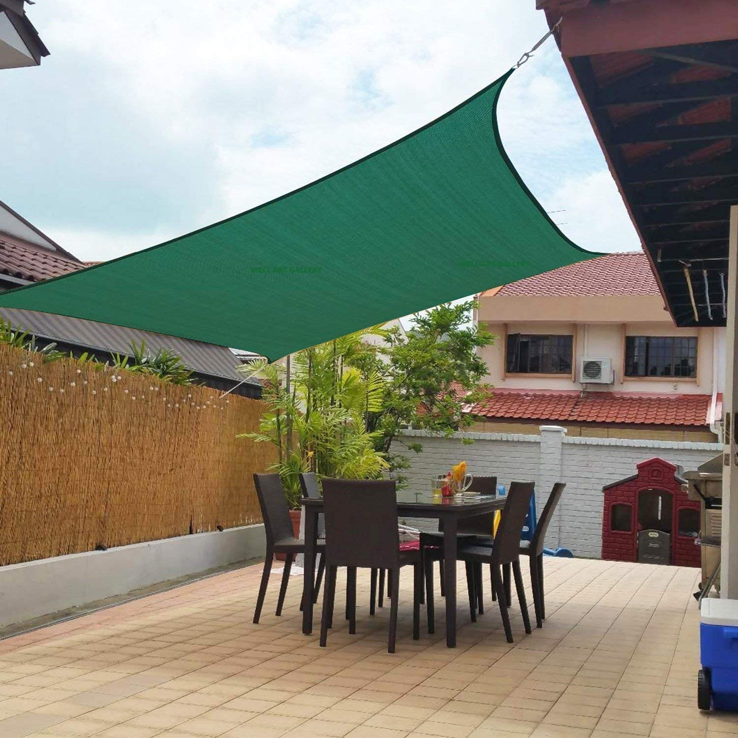 Wag Green Sun Shade Sails Canopy, 85% Shade Sail UV Block for Patio Garden Outdoor Facility and Activities (12 * 10)-image-30