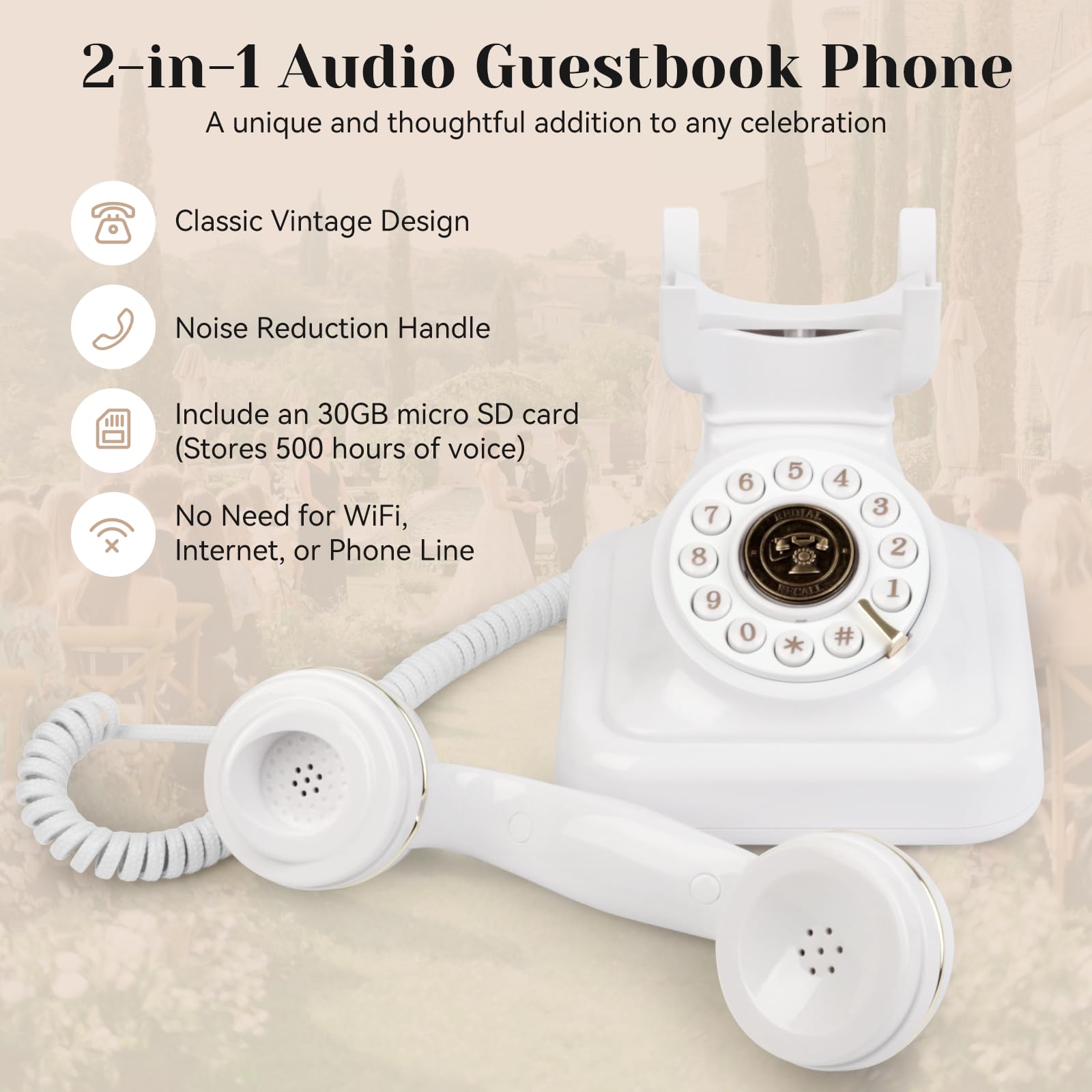 Livre d'or audio pour téléphone, livre d'or de mariage, enregistrement téléphonique, voix d'invités pour anniversaire, fête, remise de diplôme, fête prénatale, retraite, occasions spéciales,