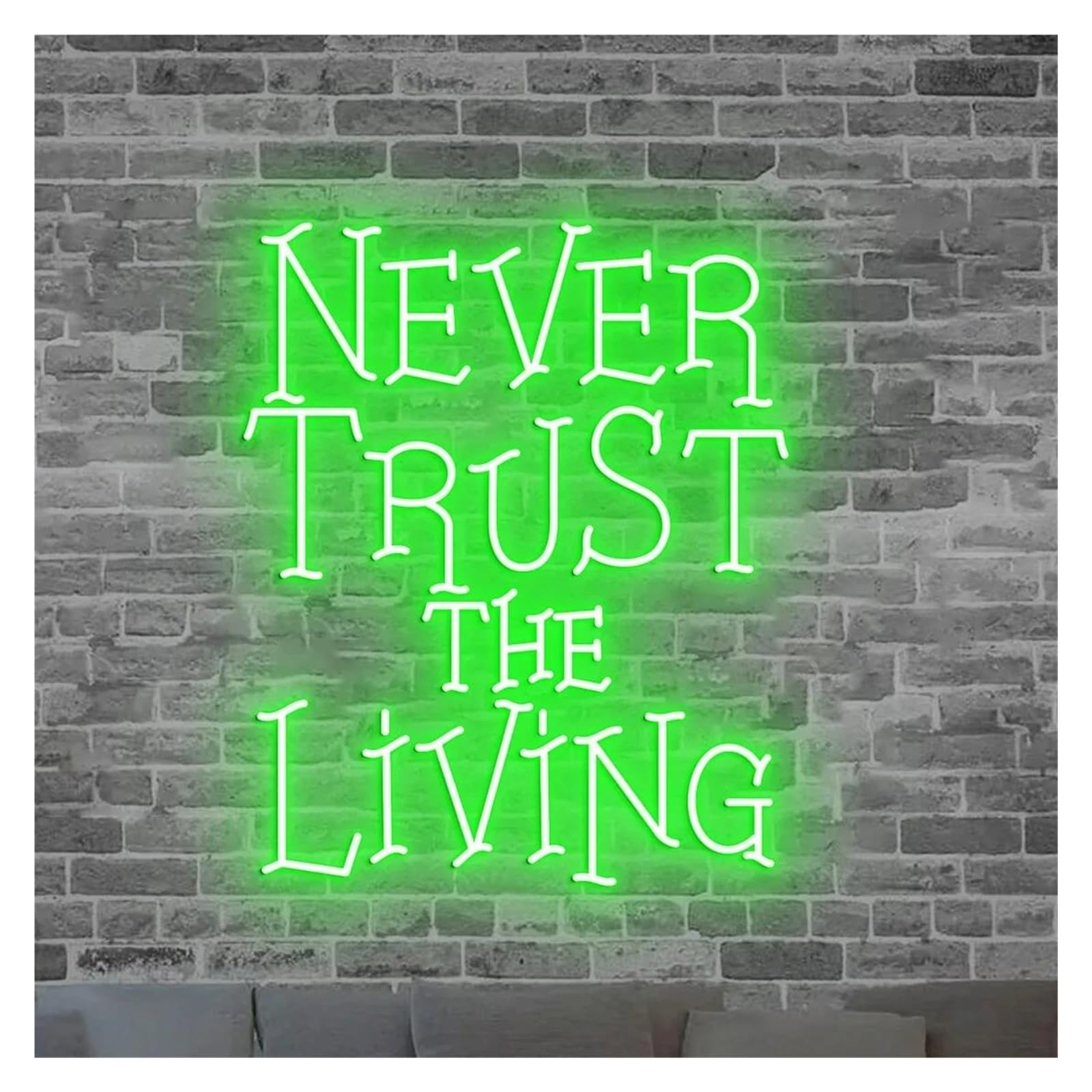 SHOUXI Sign Lamp Never Trust The Living Neon Sign, Spooky Light Party Festivals Bedroom Business Window Display Decoration 45cm(E)