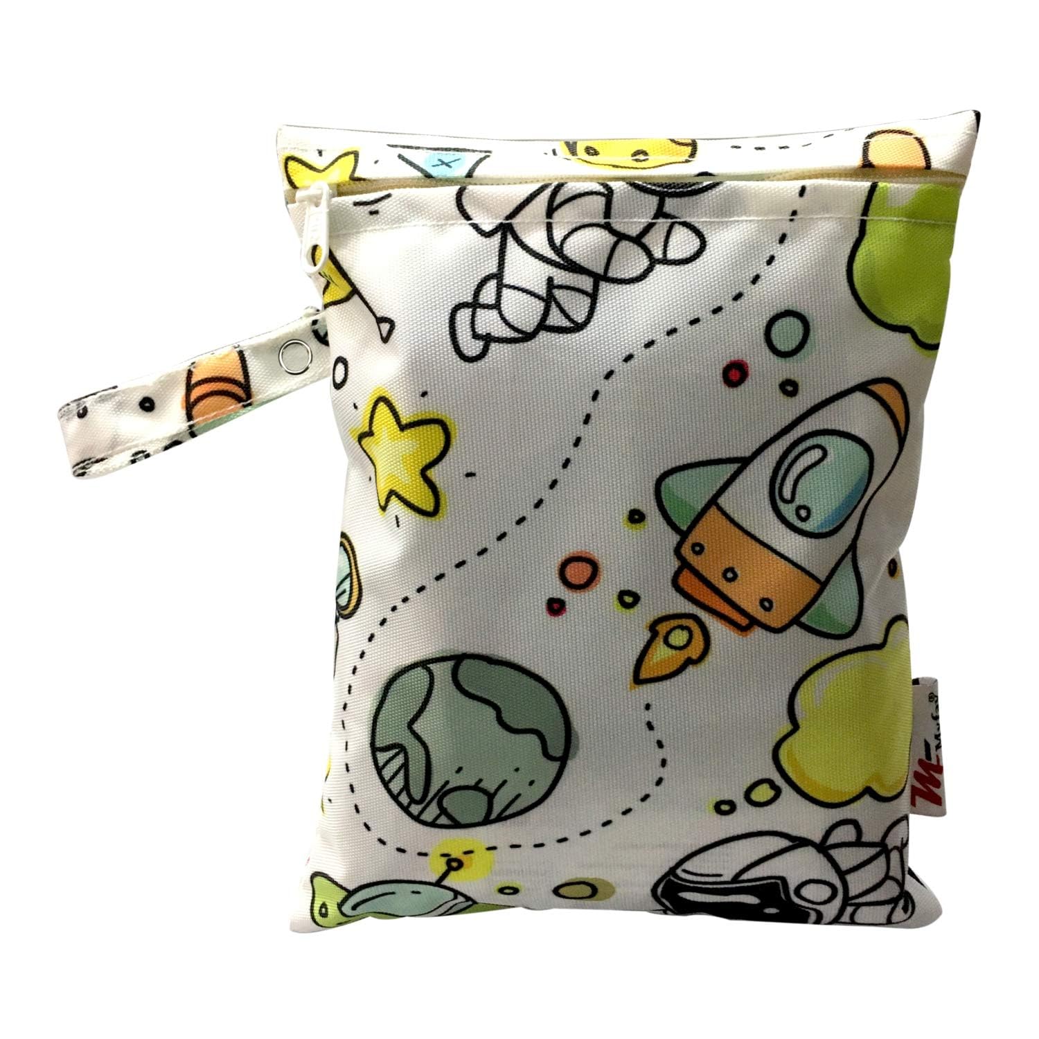 MY FAV Printed Space Theme Wet Dry Pouch | Baby Diaper Bag | for Wet Cloths,Toiletry,Innerwear | Organizer Pouch for Multipurpose | Pack of 1-picture-32
