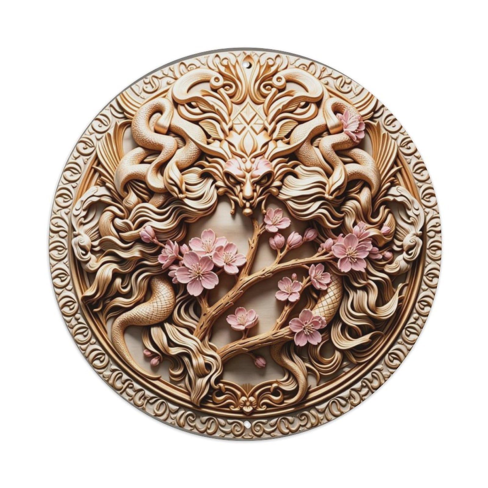 Japanese Cherry Blossom Branch 3D Oriental Spring Metal Tin Sign Plaque