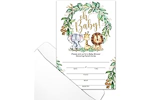 Adorable Jungle Animals Baby Shower Invitation Cards: A Safari Adventure!