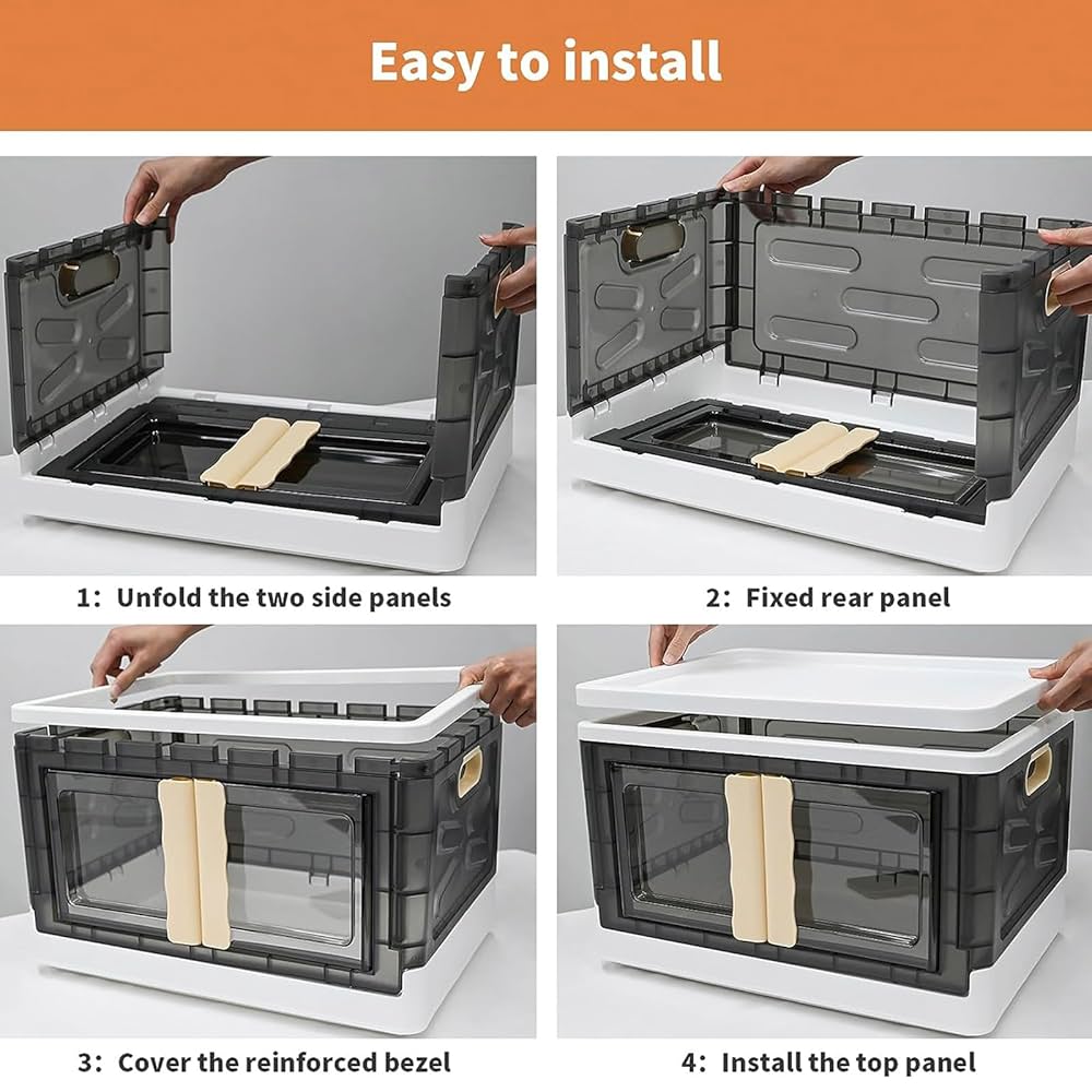 Set 3 Contenitori Pieghevoli Con Ruote - Organizer 20L Luno, Salvaspazio Per Casa