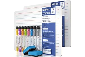 Nicpro Dry Erase Lap Board for Kids, 9 x 12 inches Ruled...