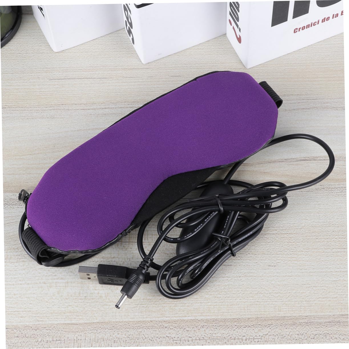 Ipetboom Maschera per Occhi a Vapore USB Maschera per Dormire Funzione di Ghiaccio Caldo e Freddo Benda per Casa Ufficio Viaggio Versione Non Profumata