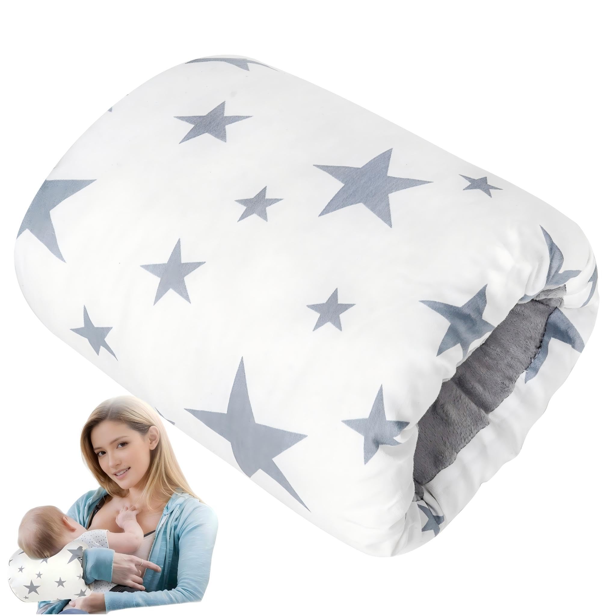 Baby Nursing Arm Pillow Breastfeeding Pillow,Soft Baby Nursing Arm Pillow Portable and Washable for Travel or Outdoor Use Can be Carried with You Essential Items（Five Pointed Star）-image-42
