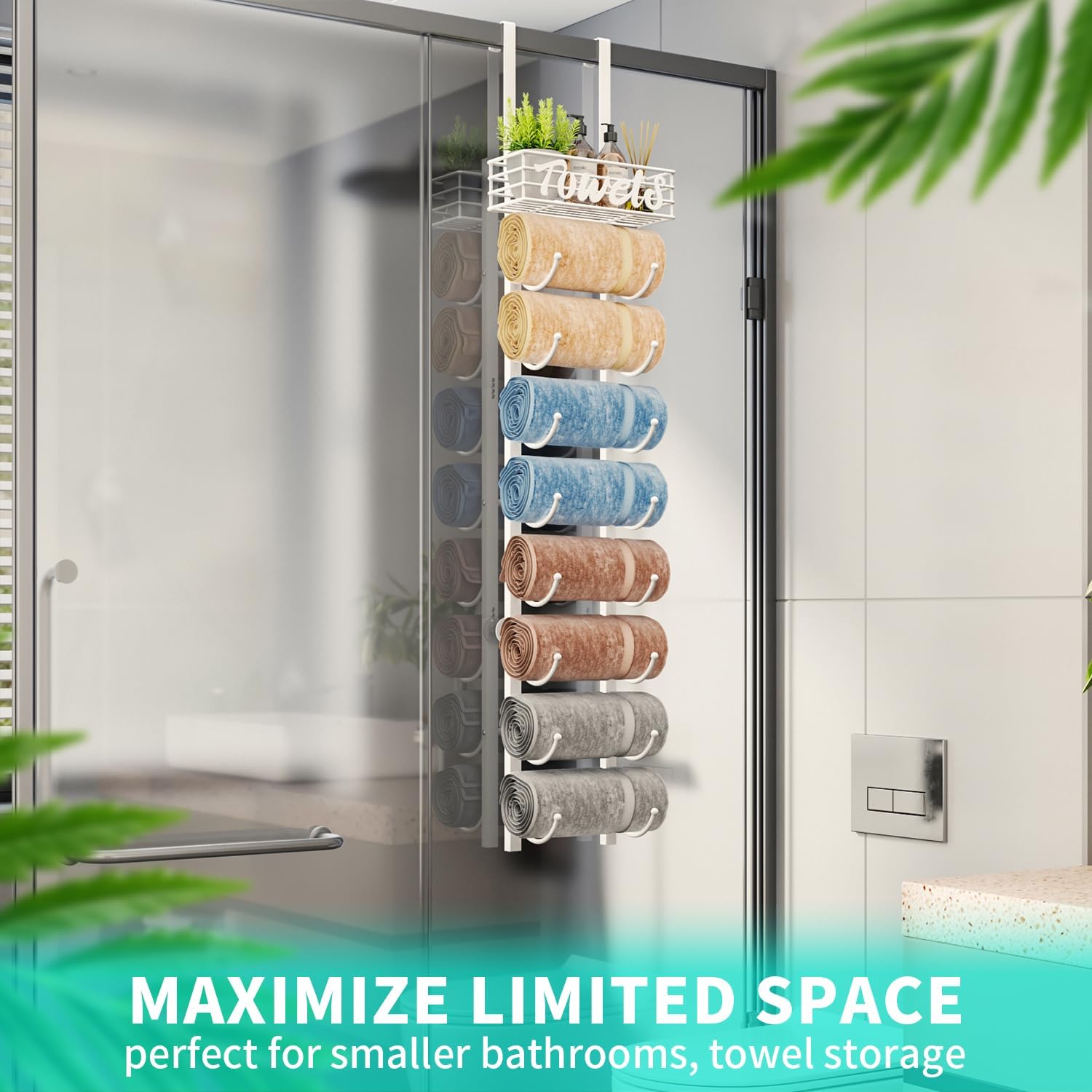 HapiRm Over Door Towel Rack for Bathroom and Purse Rack Organizer