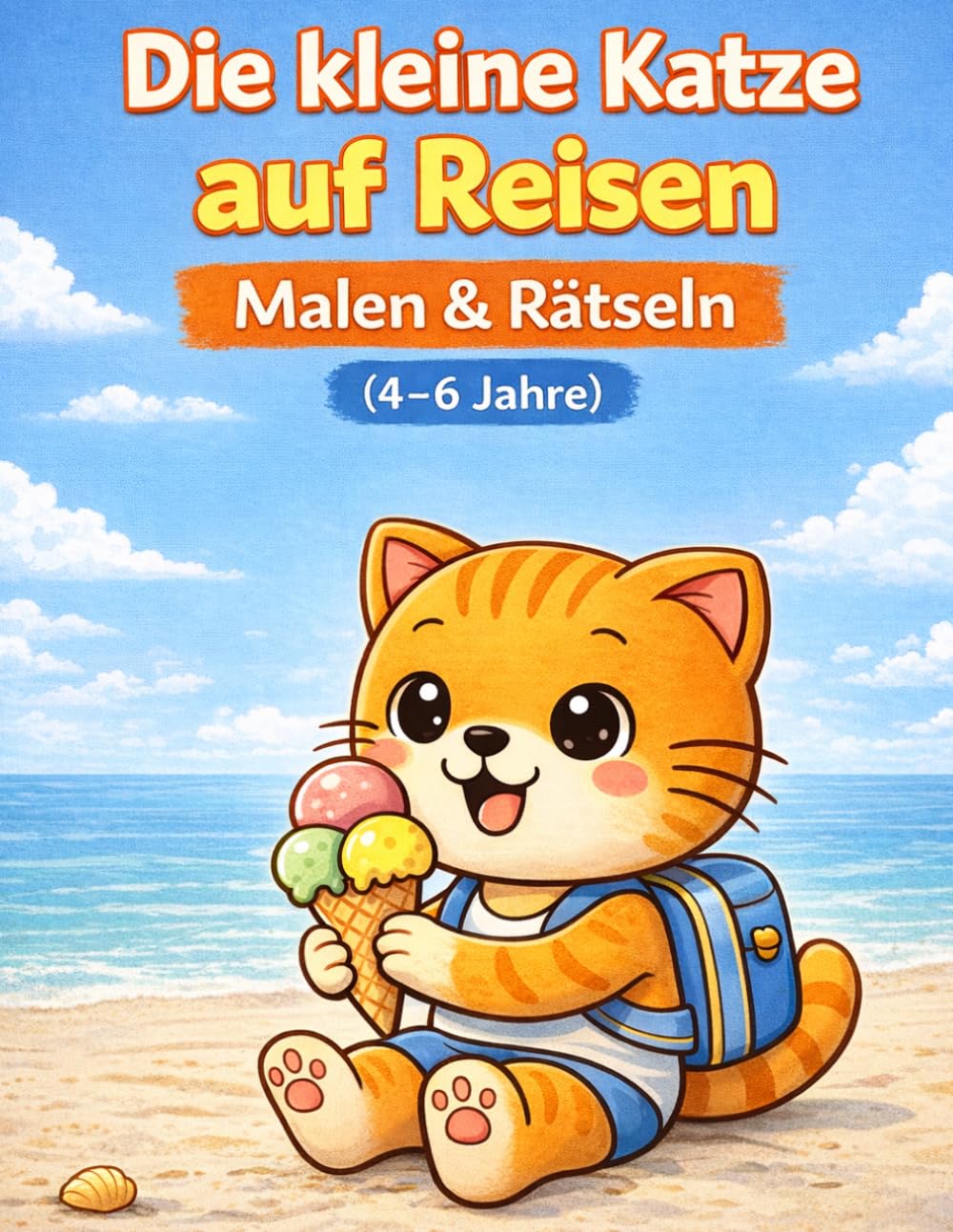 Die kleine Katze auf Reisen: Malen & Rätseln für clevere Kinder (4-6 Jahre)