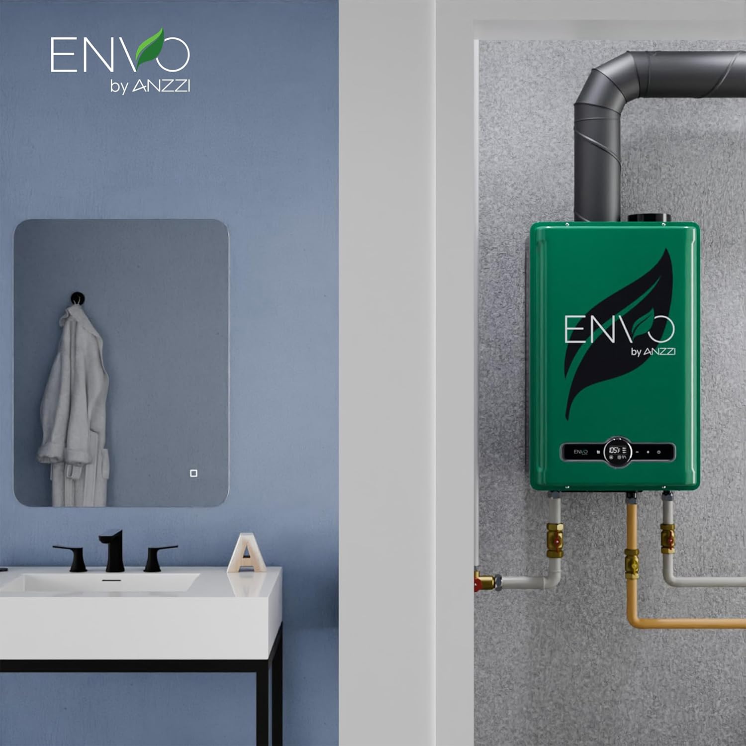 ANZZI - ENVO 199,000 BTU Natural Gas Tankless Water Heater with Copper Heat Exchanger & Safety Features
