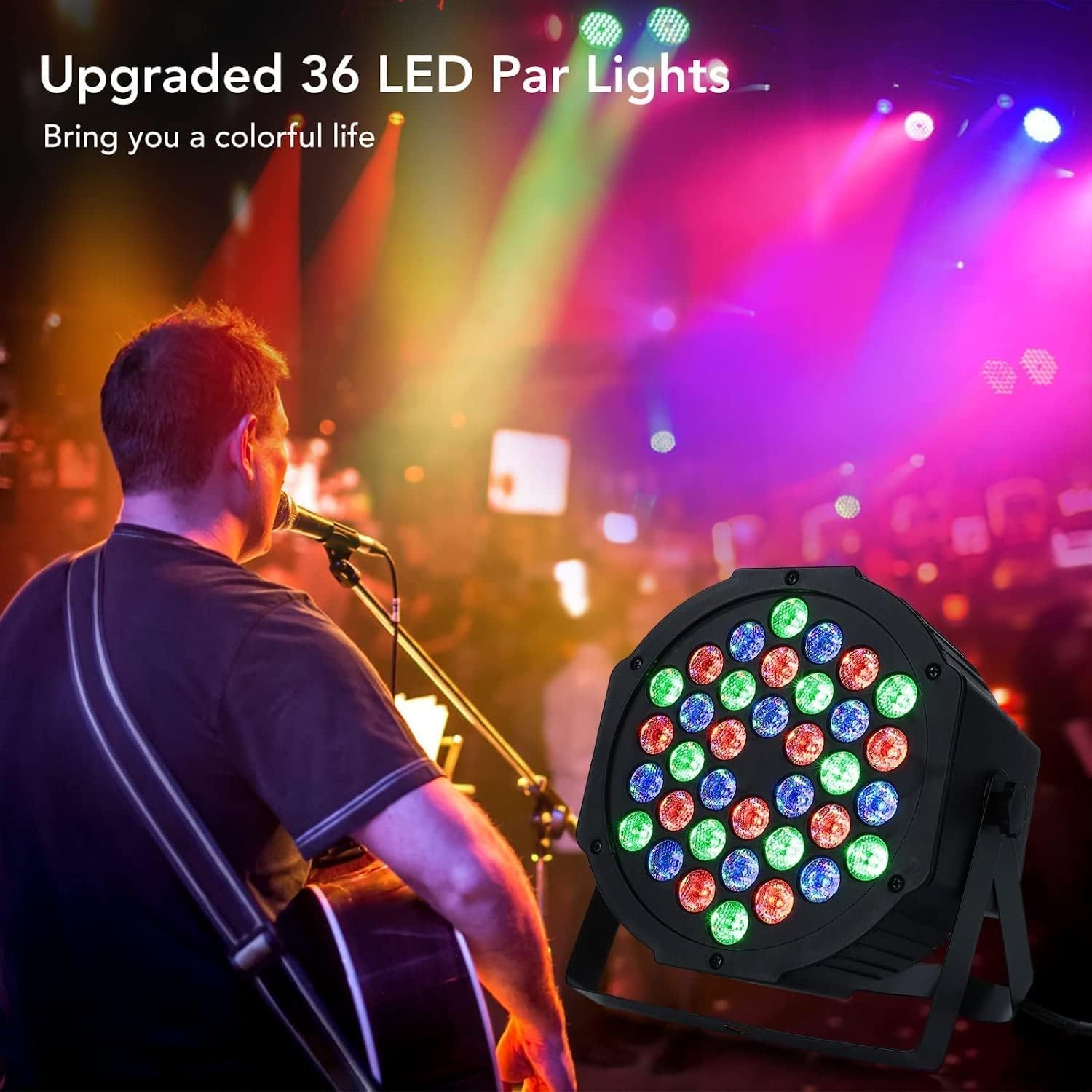 LED Par Spotlight 36 LED 72W disco light party light RGB DMX512 with remote control, stage light 7 light modes DJ light for party bar stage festival show