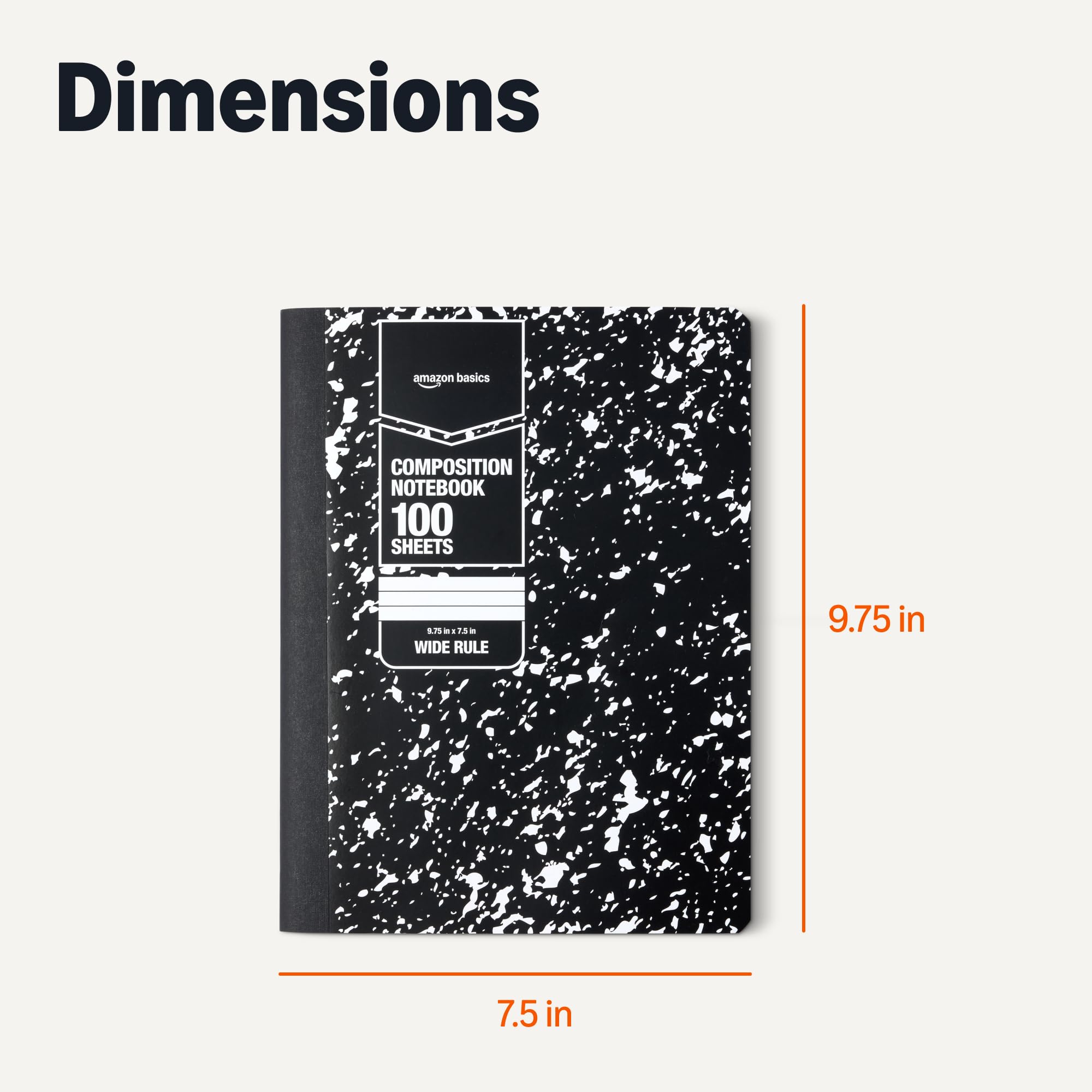 Amazon.com : Amazon Basics Composition Notebook, Wide Ruled, 100