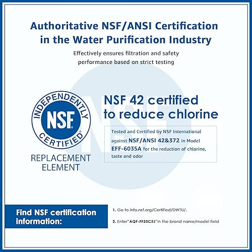 Miniatura 7 de AQUA CREST FF35 Reemplazo del filtro de agua en línea, reemplazo de conexión rápida de 14 pulgadas para refrigerador, filtro poscarbono para