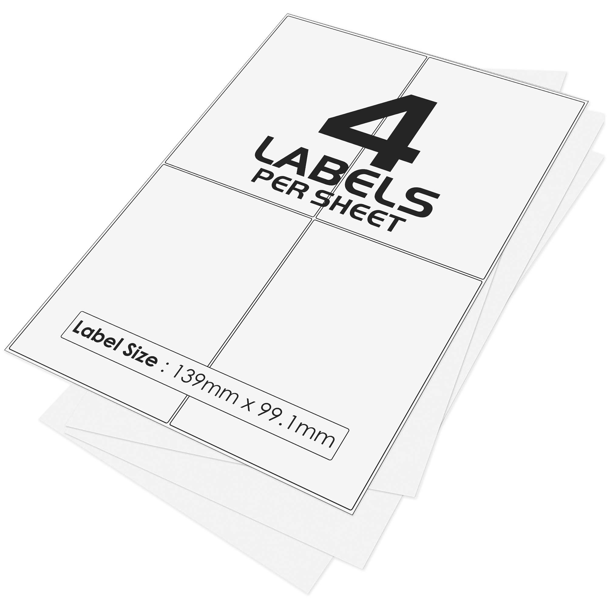 4 Per Page/Sheet, 500 Sheets (2000 Sticky Label), iSOUL White Blank Matt Self-Adhesive A4 Address Shipping Labels Stickers, Laser Inkjet Compatible L7169/J8169 Printer Paper, 139 X 99.1 mm JAM Free