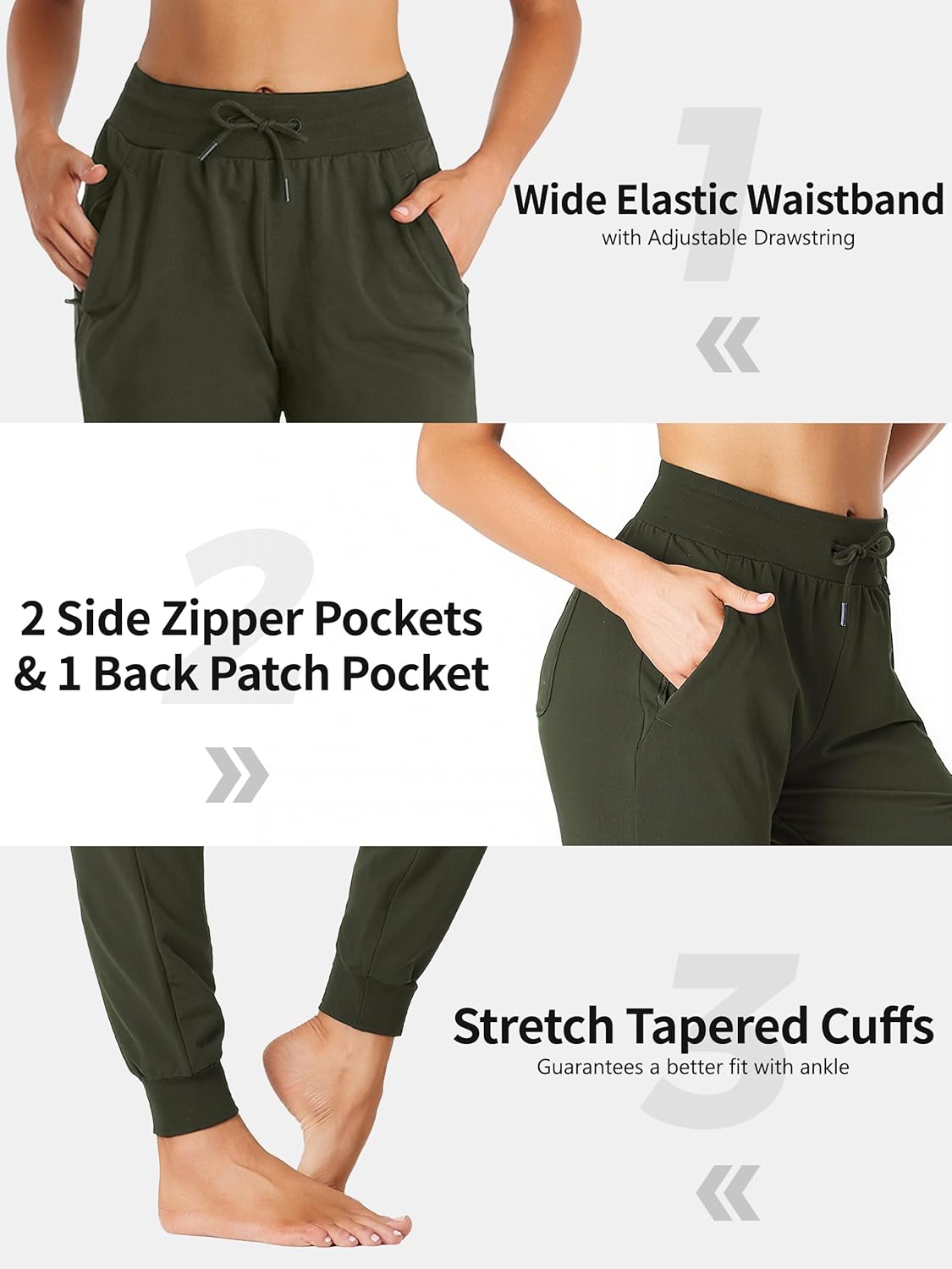 SEVEGO Tall Women's Lightweight Cotton Joggers 30/32/34/36 Inseam Sweatpants Lounge Yoga Running Workout Athletic Pants - Image 5