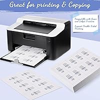 Vista 3 de 2000 tarjetas de presentación imprimibles en blanco de 3.5 x 2 pulgadas, tarjetas de visita perforadas pesadas de doble cara para impresión láser