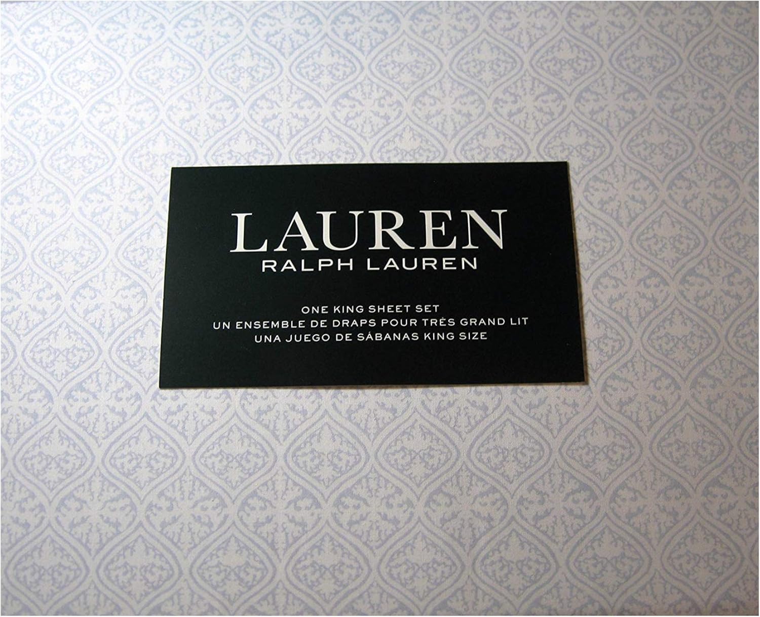 Lauren 4 Piece Queen Size Sheet Set Medallion Blue Cotton