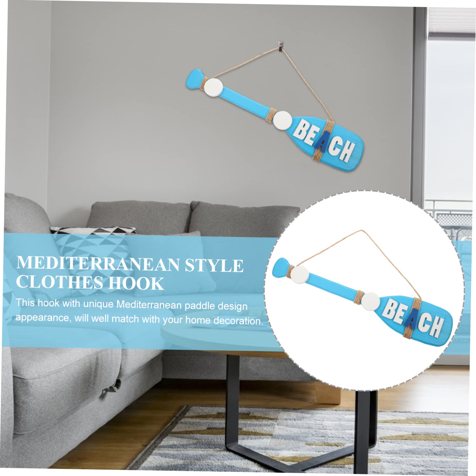 Alipis 3 Piezas Gancho De Perchero De Pared Para Ropa Ganchos De Pared De Gancho De Pared Decorativo Colgante De De Playa Decoración De Mesa Náutico Madera De Pino Blue