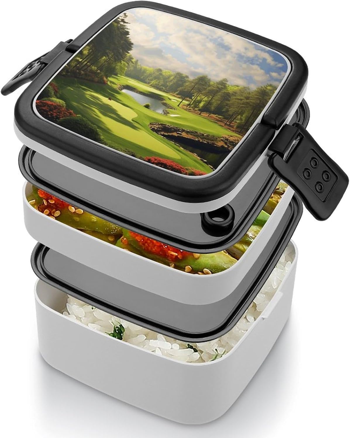 Adults Lunch Box Adult Bento Box Stackable Bento Box BPA-Free Golf Court Lunch Box Food Container Ideal for Meal Prep, Work, And On The Go