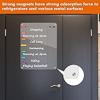 Vista 5 de Kamehame Pizarra acrílica de borrado en seco para refrigerador, calendario semanal magnético, 11 x 14.2 pulgadas