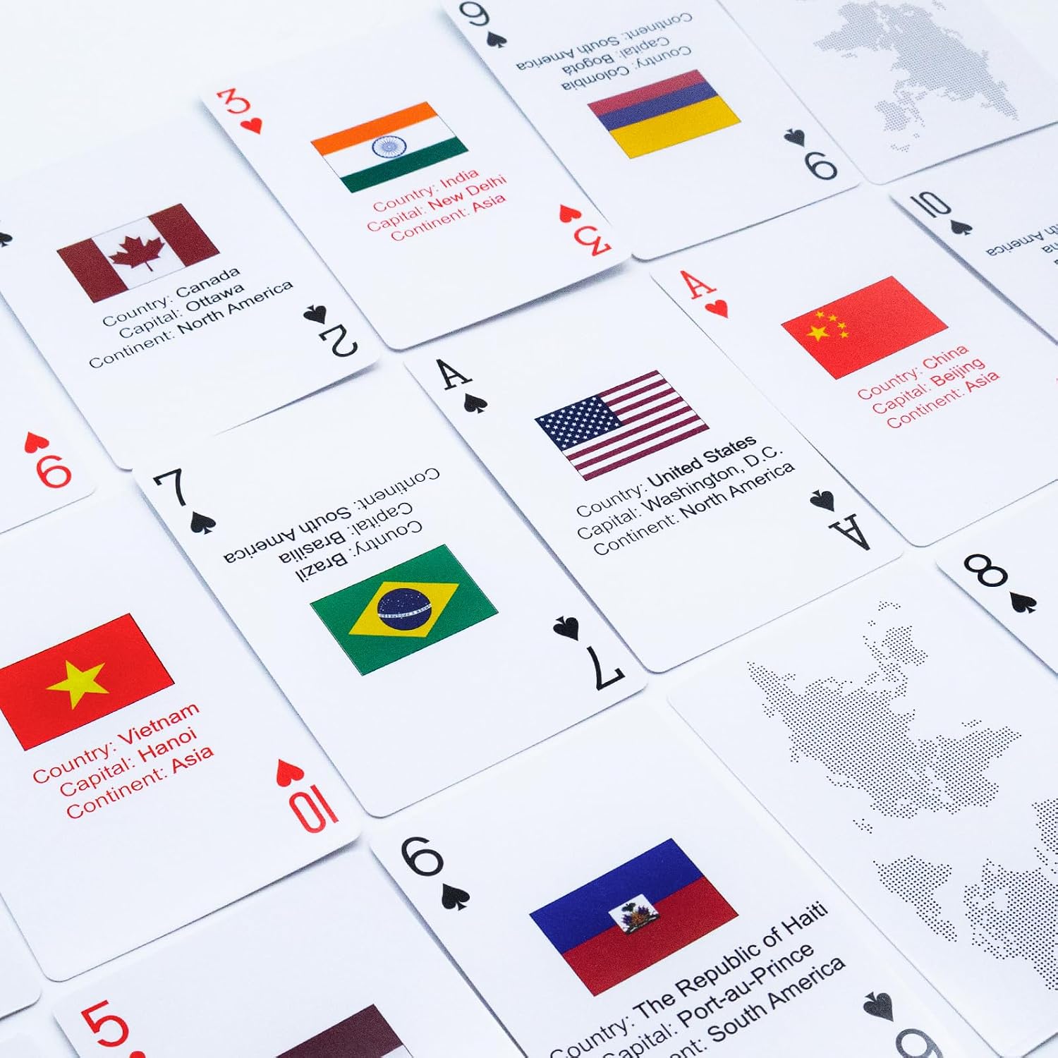 2 Decks World Flag Flash Cards, Country Flags of The World Playing Cards, World Flags Game Flashcards, Geography Games Cards, World Game Deck of Cards, Geography Gifts, Gifts for Geography Lovers