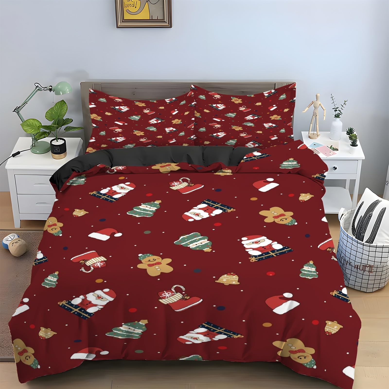 Housse de couette en microfibre douce 160x200 pour grand lit adulte