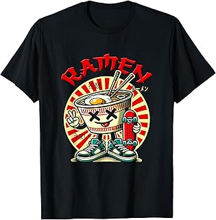 Cute Ramen Skater Tee Kawaii Anime Skateboard Lover Teens T-Shirt